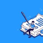 Illustrazione del processo civile telematico con figure che lavorano su documenti digitali